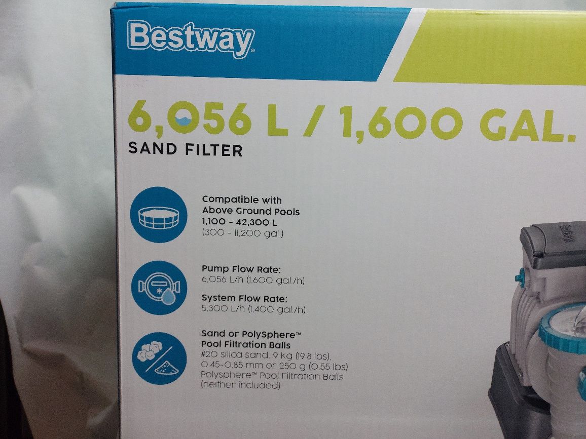 Pompa piaskowa + kulki Nowa filtr basenowy 6056l l/h Bestway 58497
