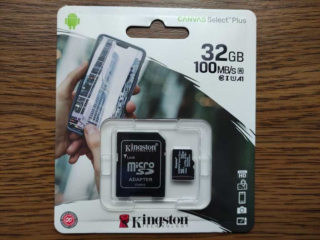 Карта пам'яті Kingston microSDHC Canvas Select Plus 32GB Class 10