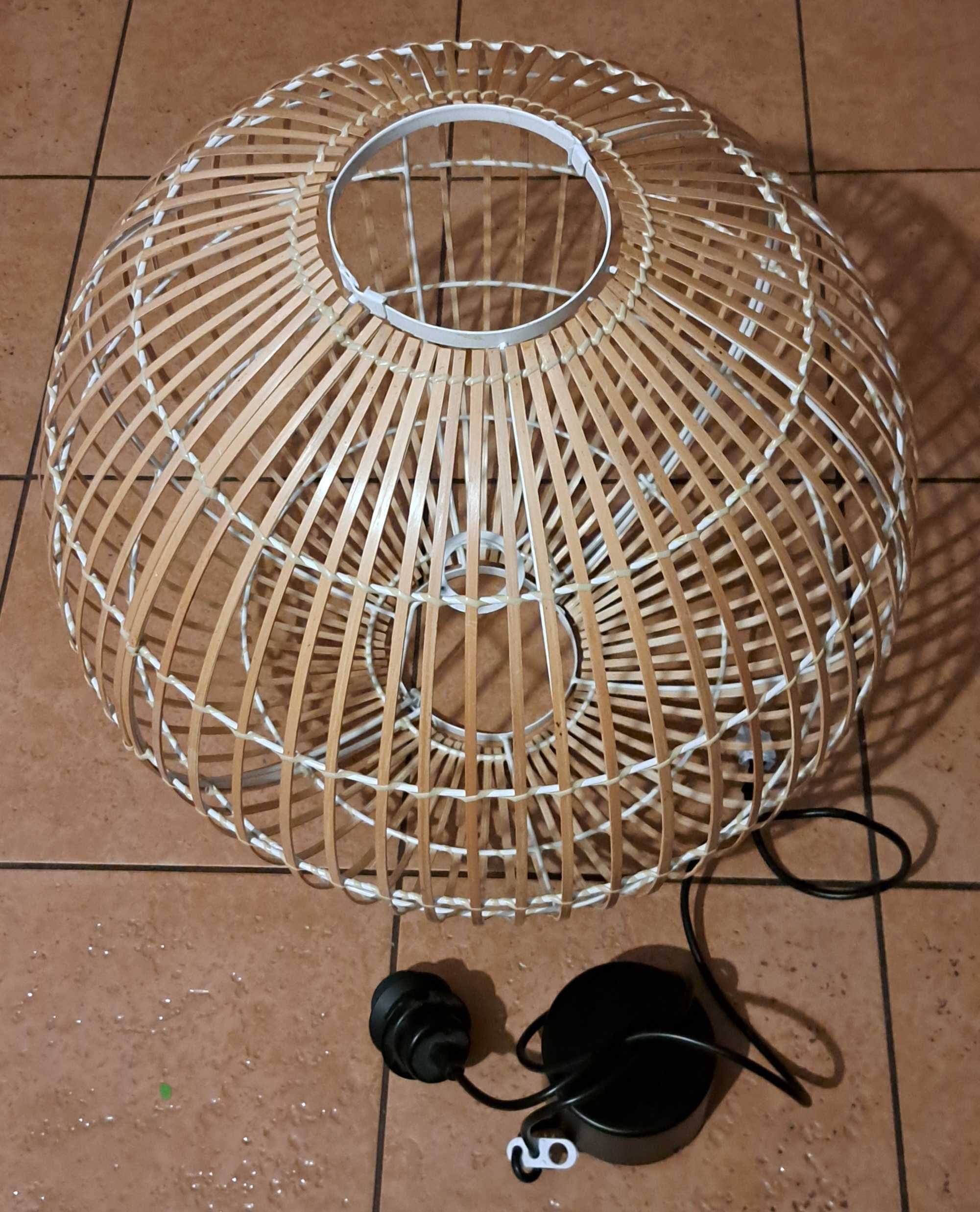 Lampa wisząca 1 x 42 W E27 47 cm jasny bambus