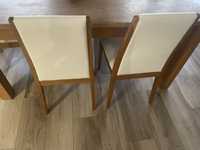 Krzesła drewniane obite skórą 6 szt. Halex