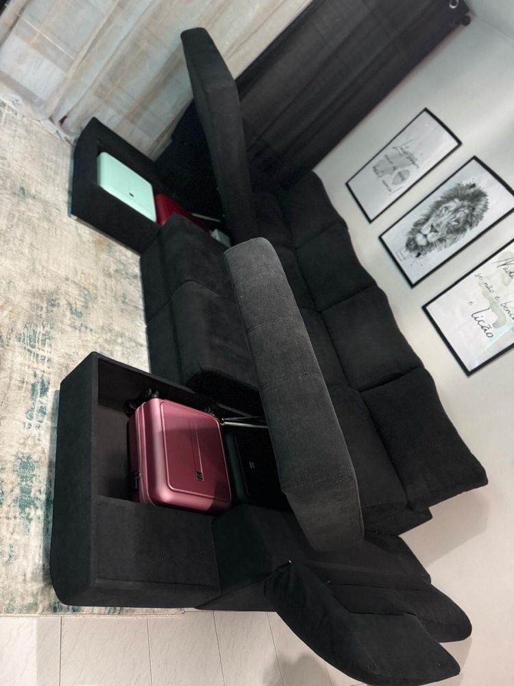 Sofá 4 Lugares Preto