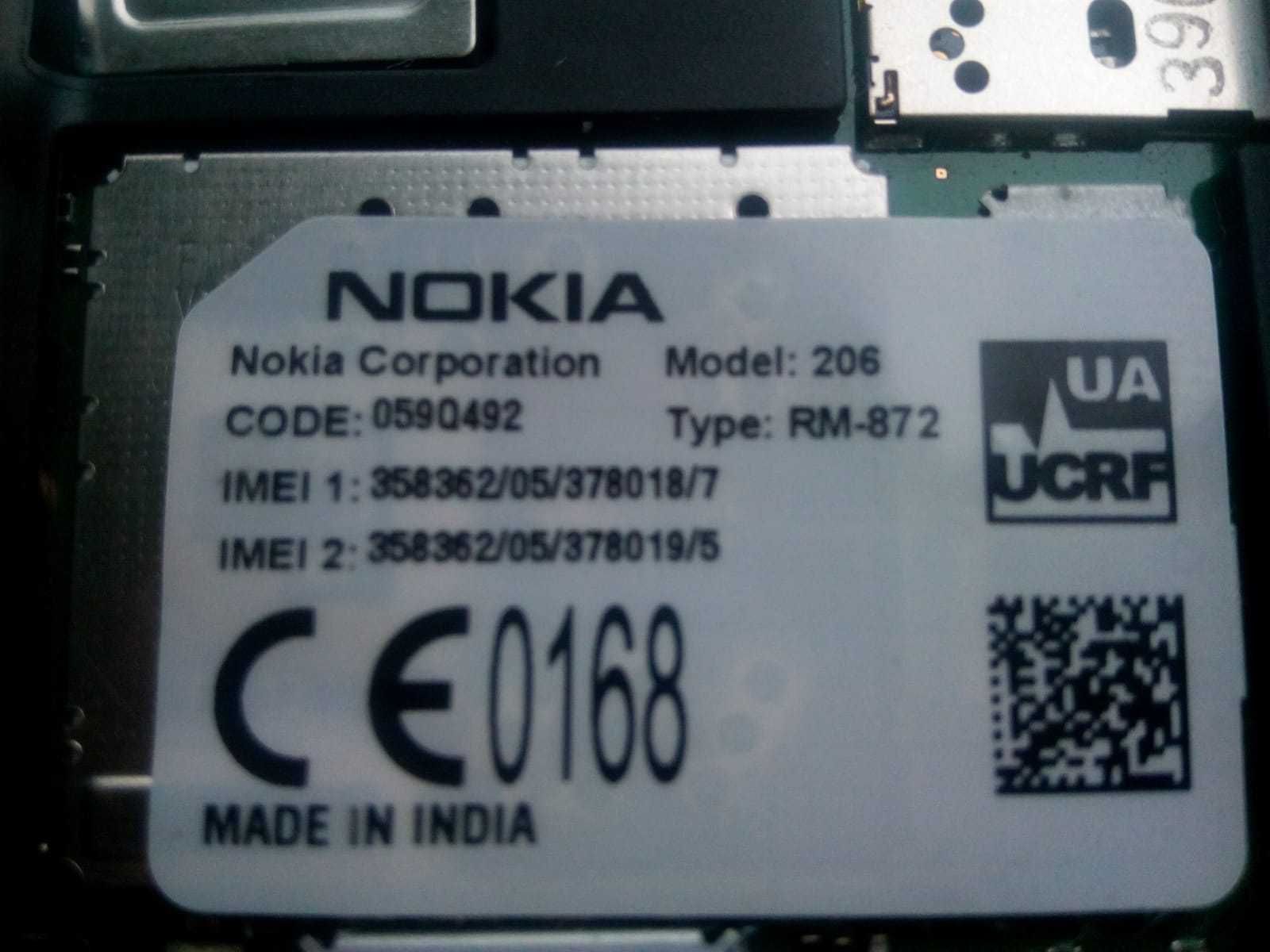 Nokia 206 RM-872 На запчасти или восстановление