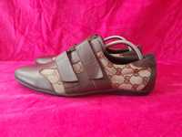 Gucci Guccissima Beige/Brown сникерсы туфли канва/ кожа р. 43