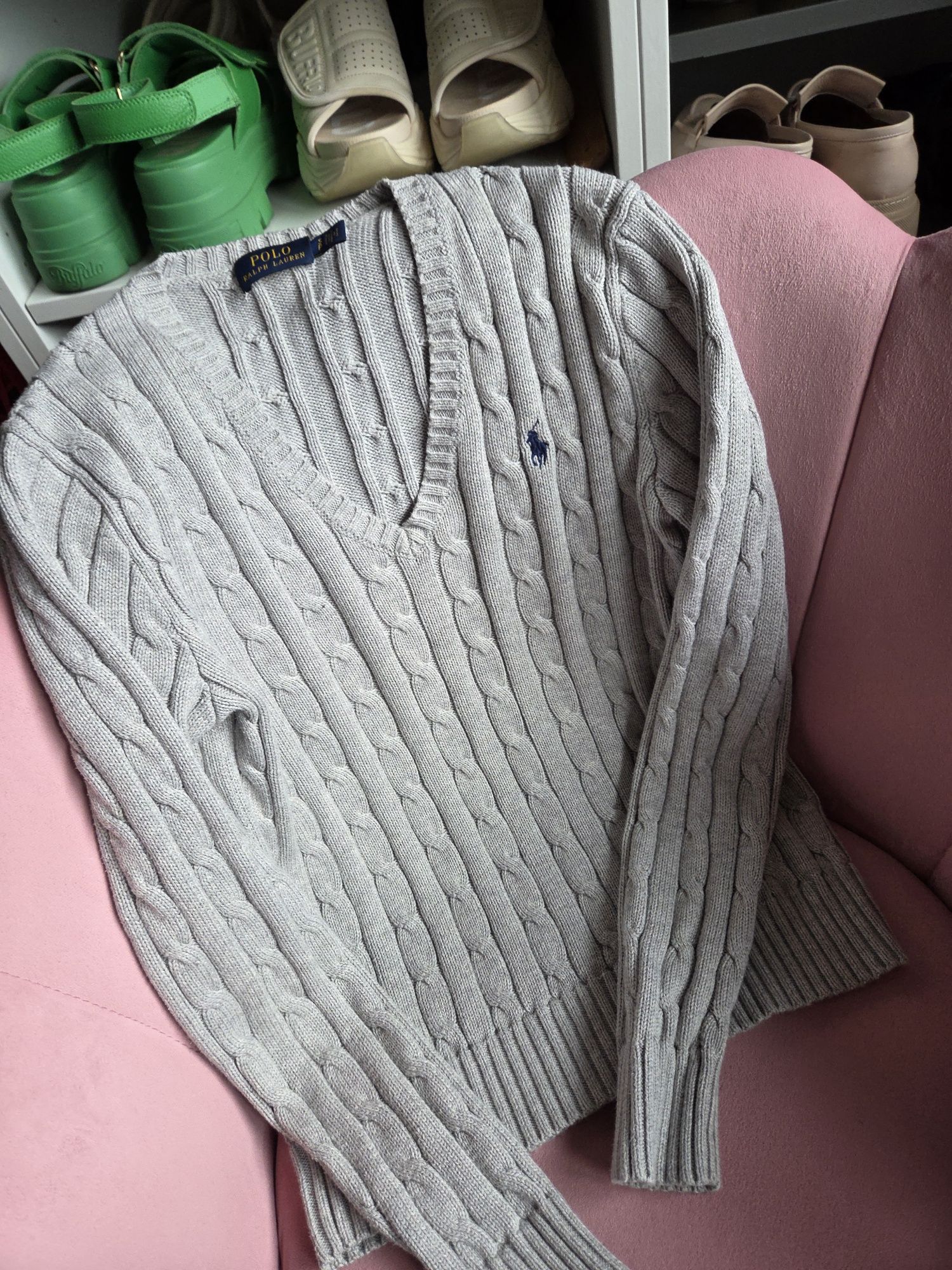 Sweterek Ralph Lauren warkocz s xs