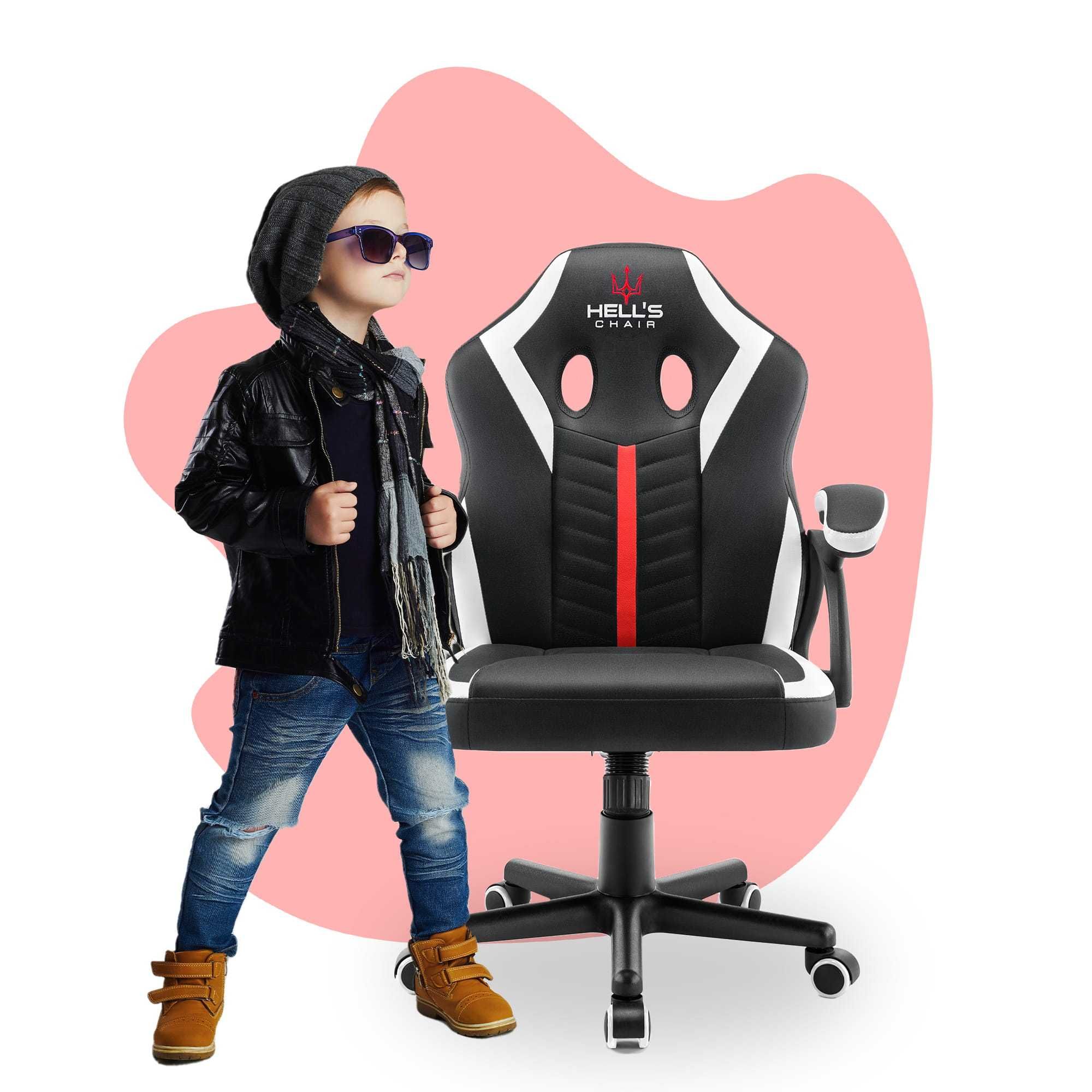 Fotel Hell's Chair HC- 1001 Kids Czarny Tkaninowy- obiór osobisty 3M