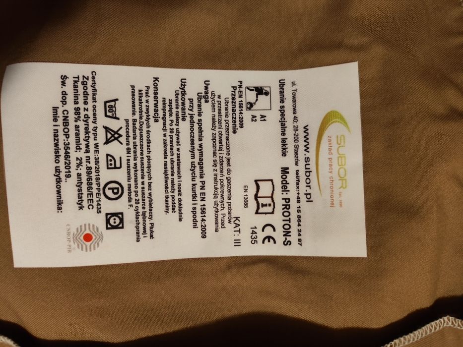 Kurtka strażacka nomex