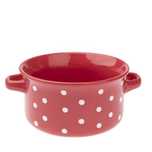 Miseczka ceramiczna, czerwona w kropki, 560ml
