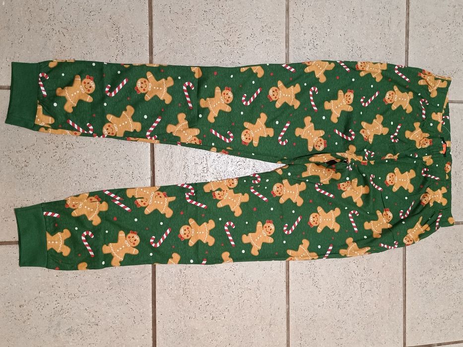 Spodnie pizamowe świąteczne M/L/XL piernik laska