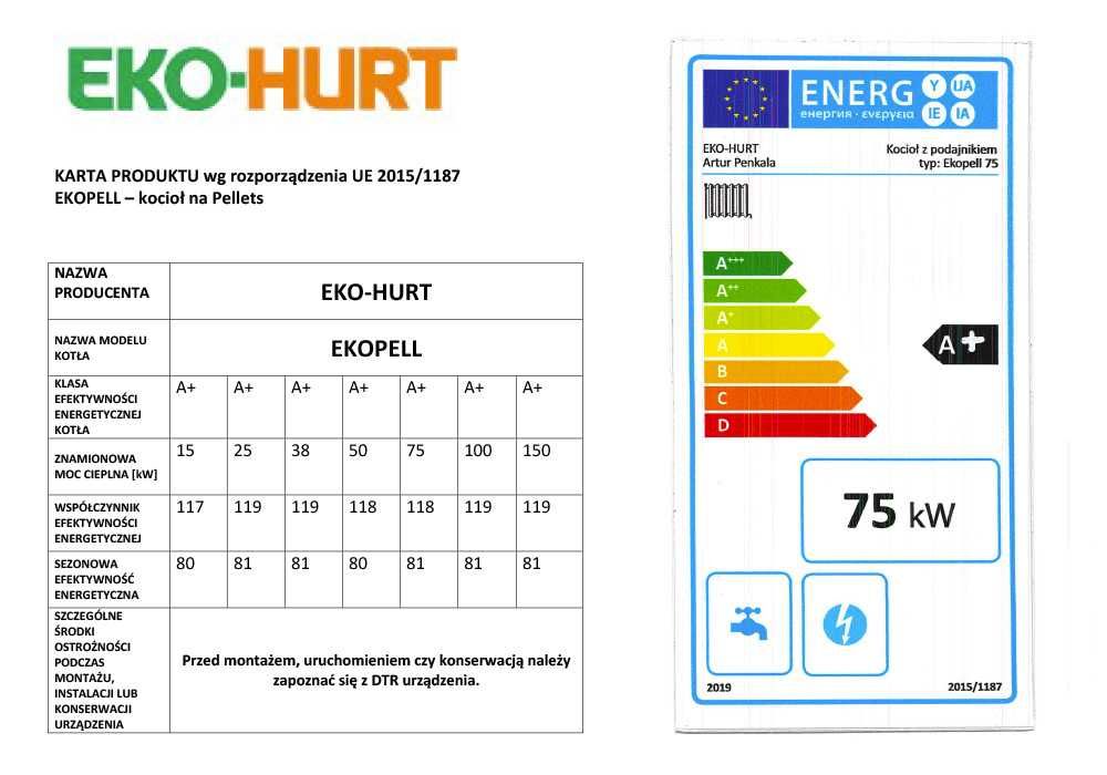 Kocioł Ekopell na pellet 75 kW. Certyfikat ECODESIGNkocioł 5 KLASA