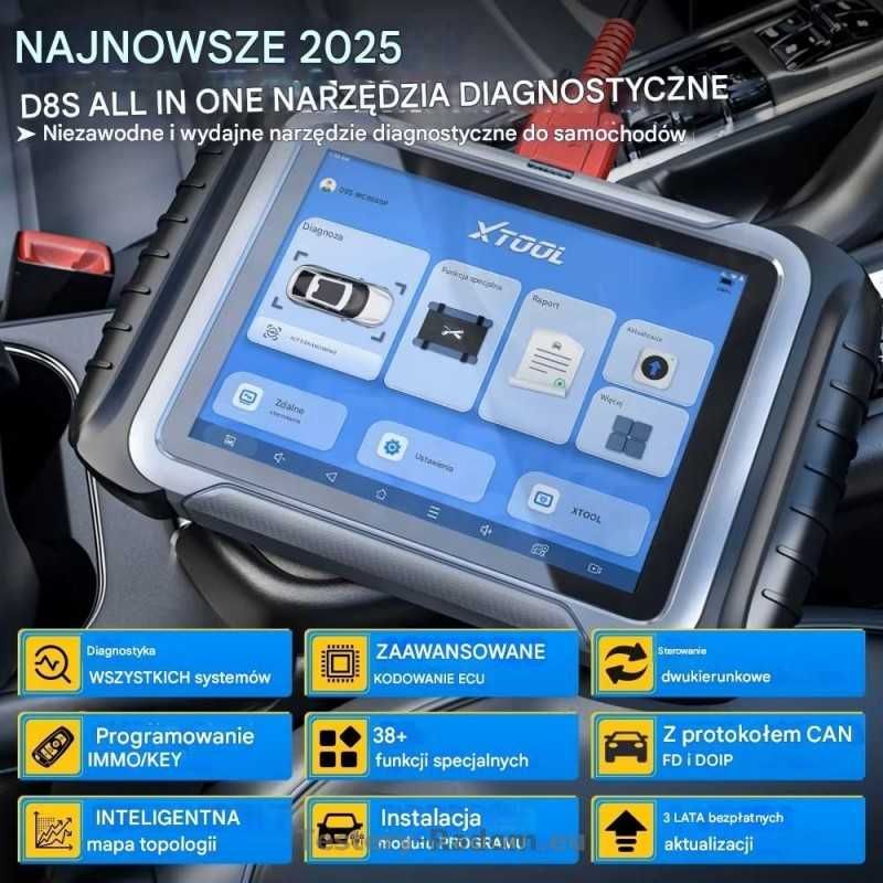 XTOOL D8S ECU Kodowanie  Can FD DOIP  Funkcje specjalne j.Polski