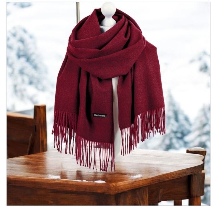 Nowy bordowy damski szalik modny elegancki