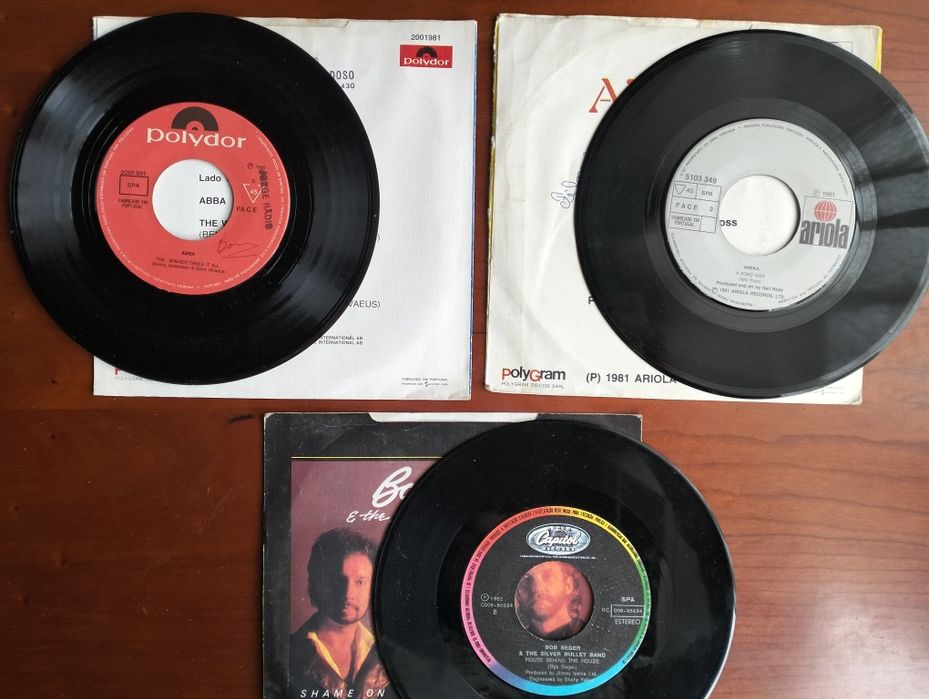 3 discos de vinil single