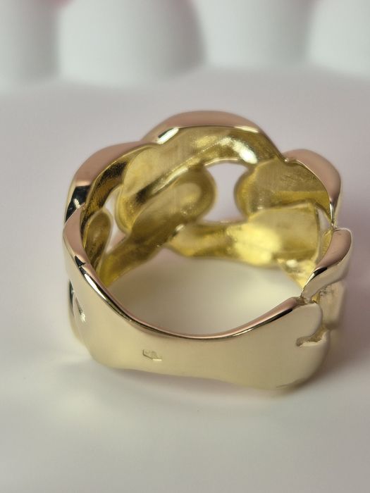 Złoty pierścionek gładki pancerka szeroki r. 15 p. 585