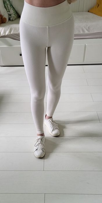 Legginsy z prążkowanej bawełny Marsala rozmiar S