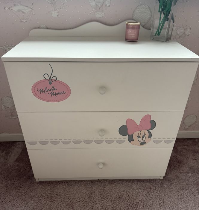 Zestaw mebli MEBLIK dla dziewczynki Regał, komoda, skrzynia