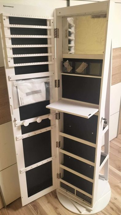 Szafka TOALETKA na biżuterię Z LUSTREM schowek PODŚWIETLENIE