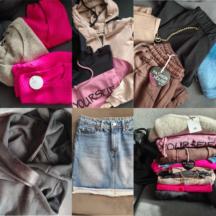 Paczka S/M plus torebka, rzeczy nowe i bdb