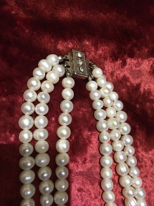 Винтажный очень красивый набор бусы и браслет натуральный жемчуг
