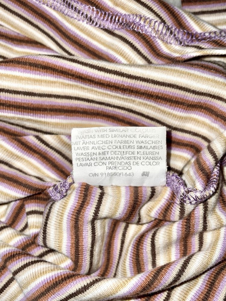 Bluzka vintage w pasy bawełna 3/4 rękaw XS/S h&m