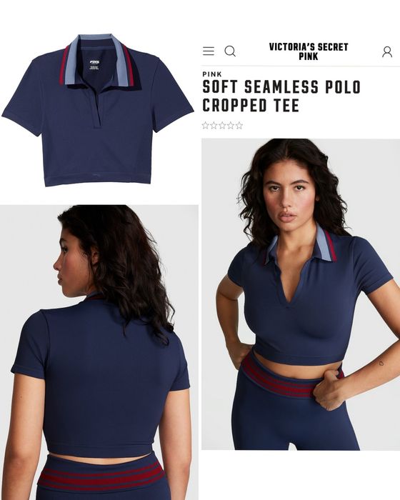 Спортивний безшовний поло Victoria's Secret / кроп-топ / топ VS