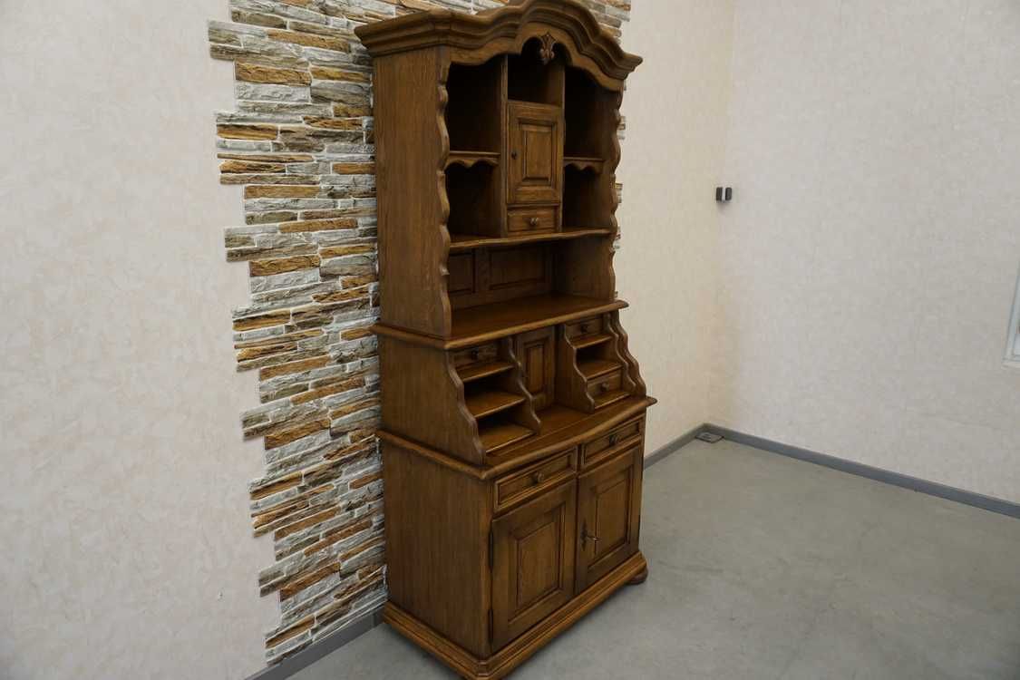 Sekretarzyk dębowy lity dąb z nadstawką szer. 92 cm  (p-1078)