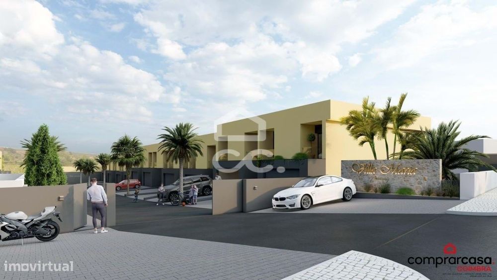 Moradia T4 nova em condomínio fechado com piscina, jardins e campo de