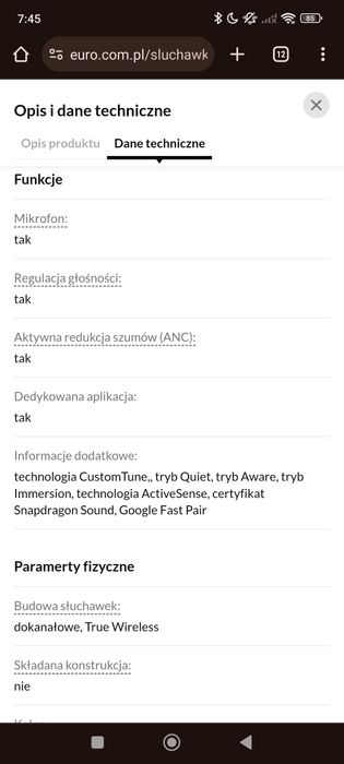 Bose quietcomfort ultra earbuds douszne słuchawki nowe