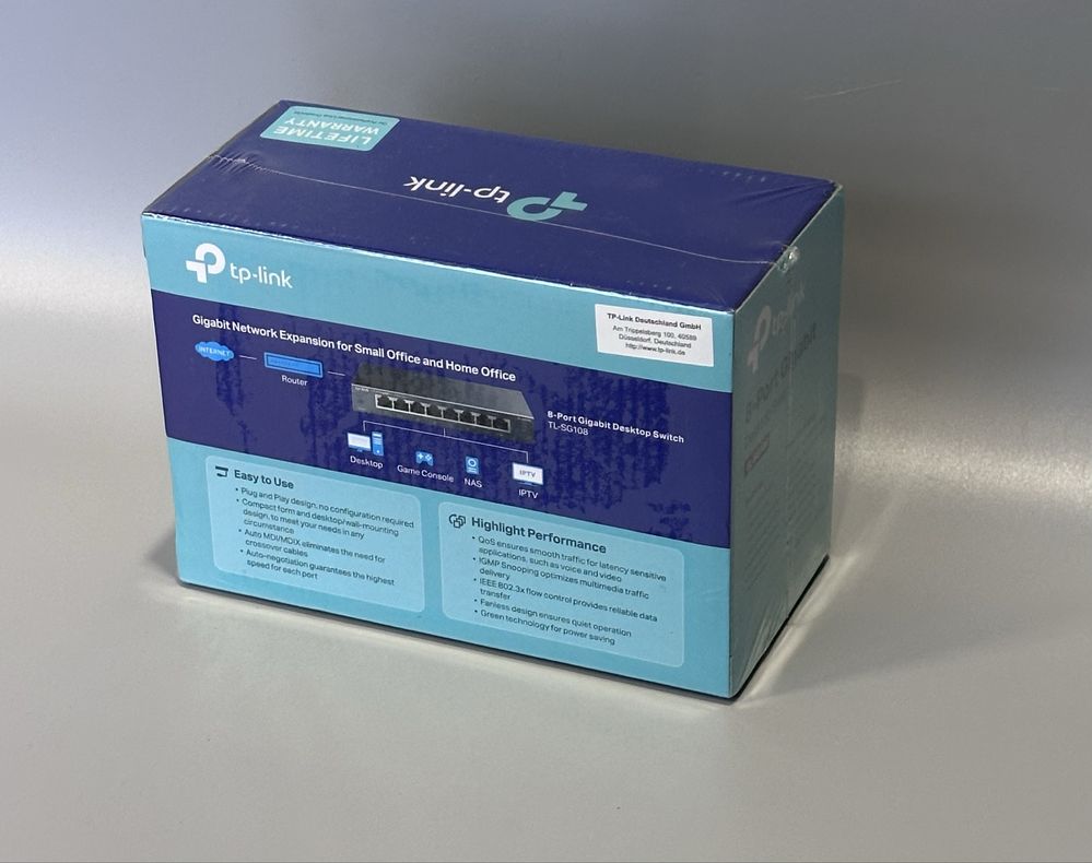Switch TP-LINK TL-SG108 8xLAN Nowy Zalakowany Polecam