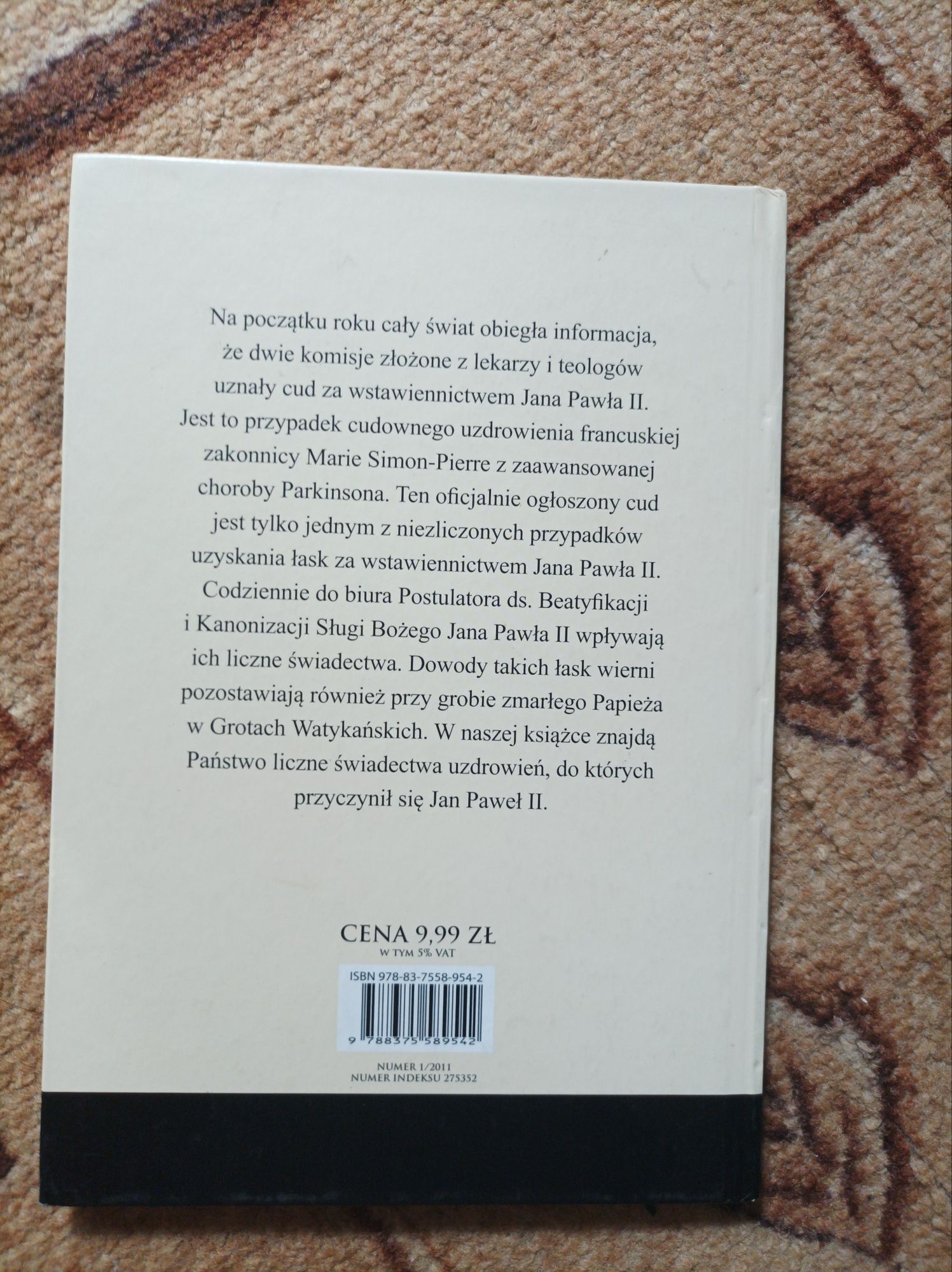 Książka świadectwa cudów Jana Pawła II