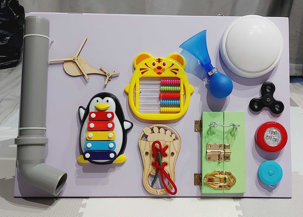 Duża Dwustronna Tablica Sensoryczna Edukacyjna-Imię Gratis