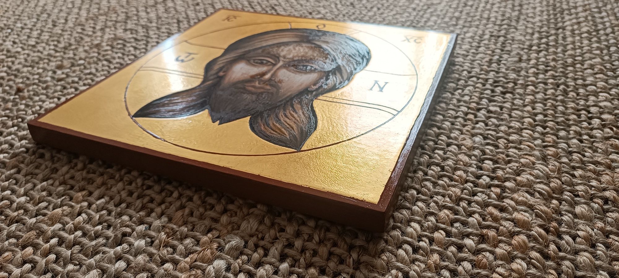 Ikona 30*30 złoto Pantokrator ręcznie pisana