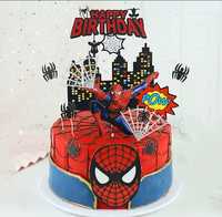 Topper SPIDERMAN 7szt na tort urodzinowy