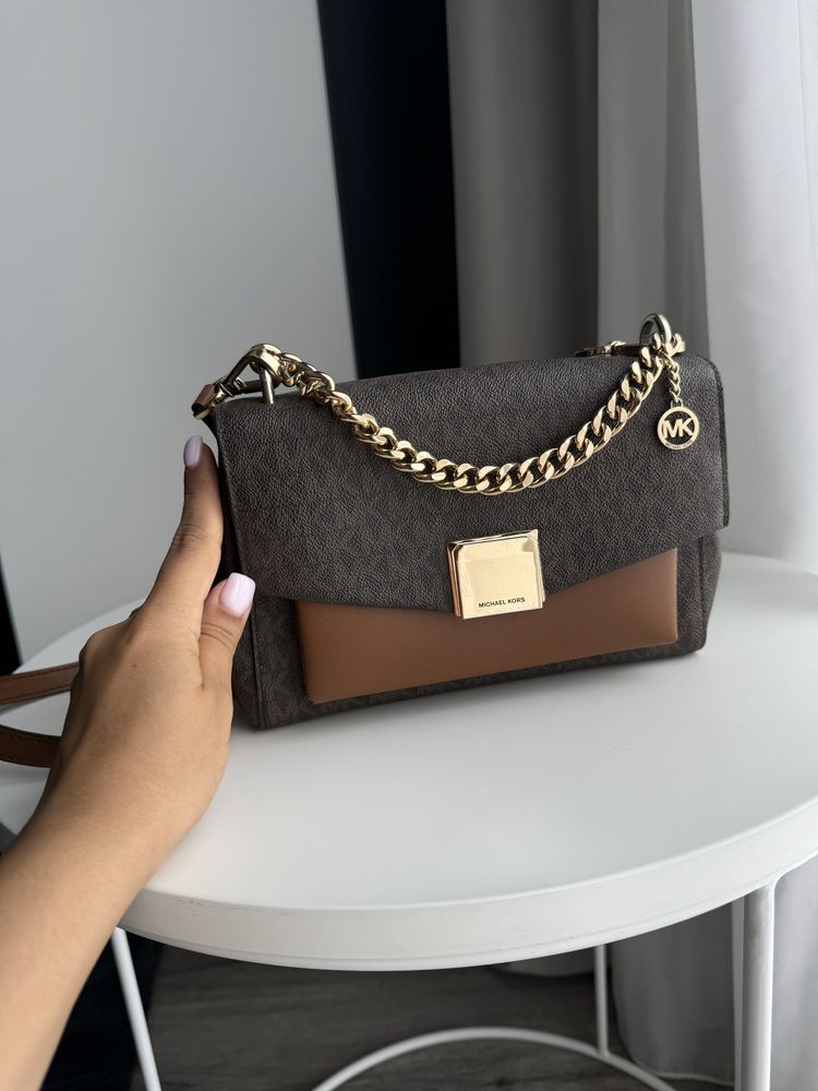 Сумка Michael Kors lita коричнева з лого