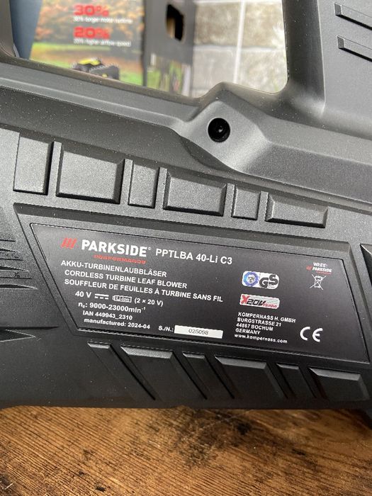Повітродувка акумуляторна , вуличний пилосос PARKSIDE НІМЕЧЧИНА
