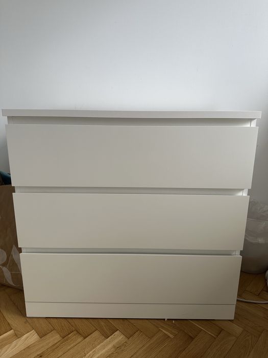 MALM Komoda, 3 szuflady, biały, 80x78 cm