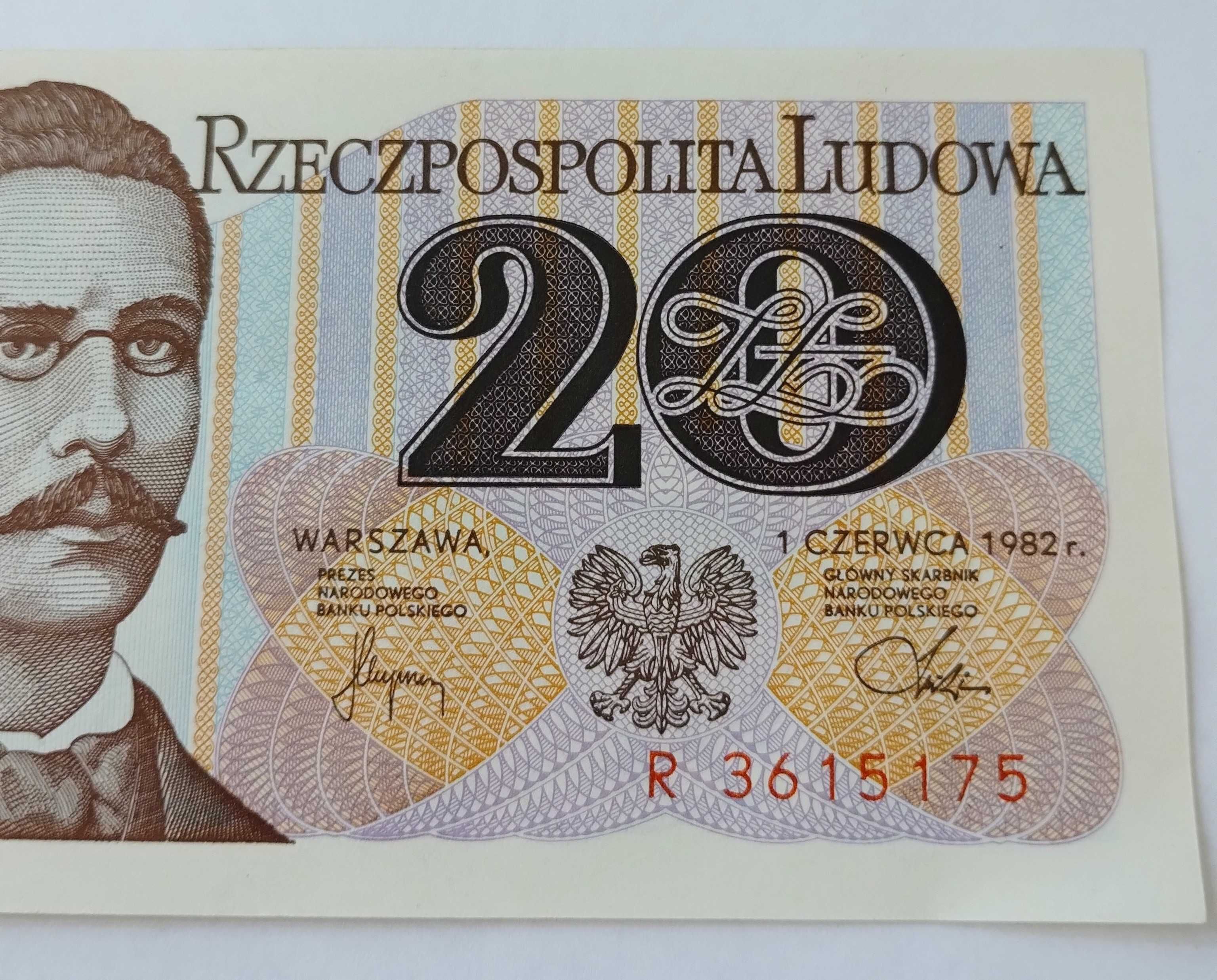 Banknot 20zł PRL rok 1982