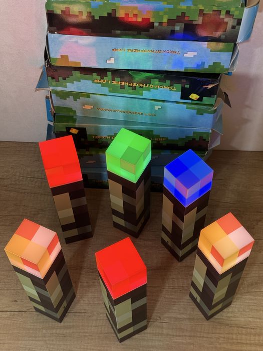 Minecraft Майнкрафт Ночник Факел нічник светильник 4 Кольори