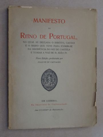 Manifesto do Reino de Portugal de Joaquim de Carvalho