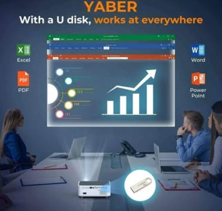 Projetor led 9500 lumens + WiFi + Bluetooth + Office + NATIVA 1080P/4K