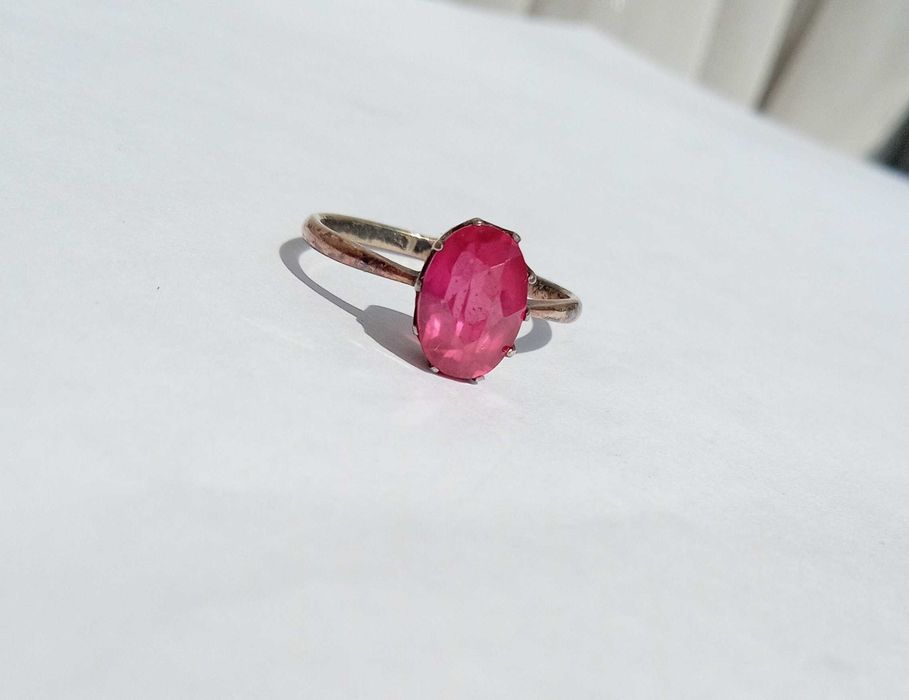 Вінтажне колечко з каменем. Кольцо. Срібло СССР 875 проба. Зірка