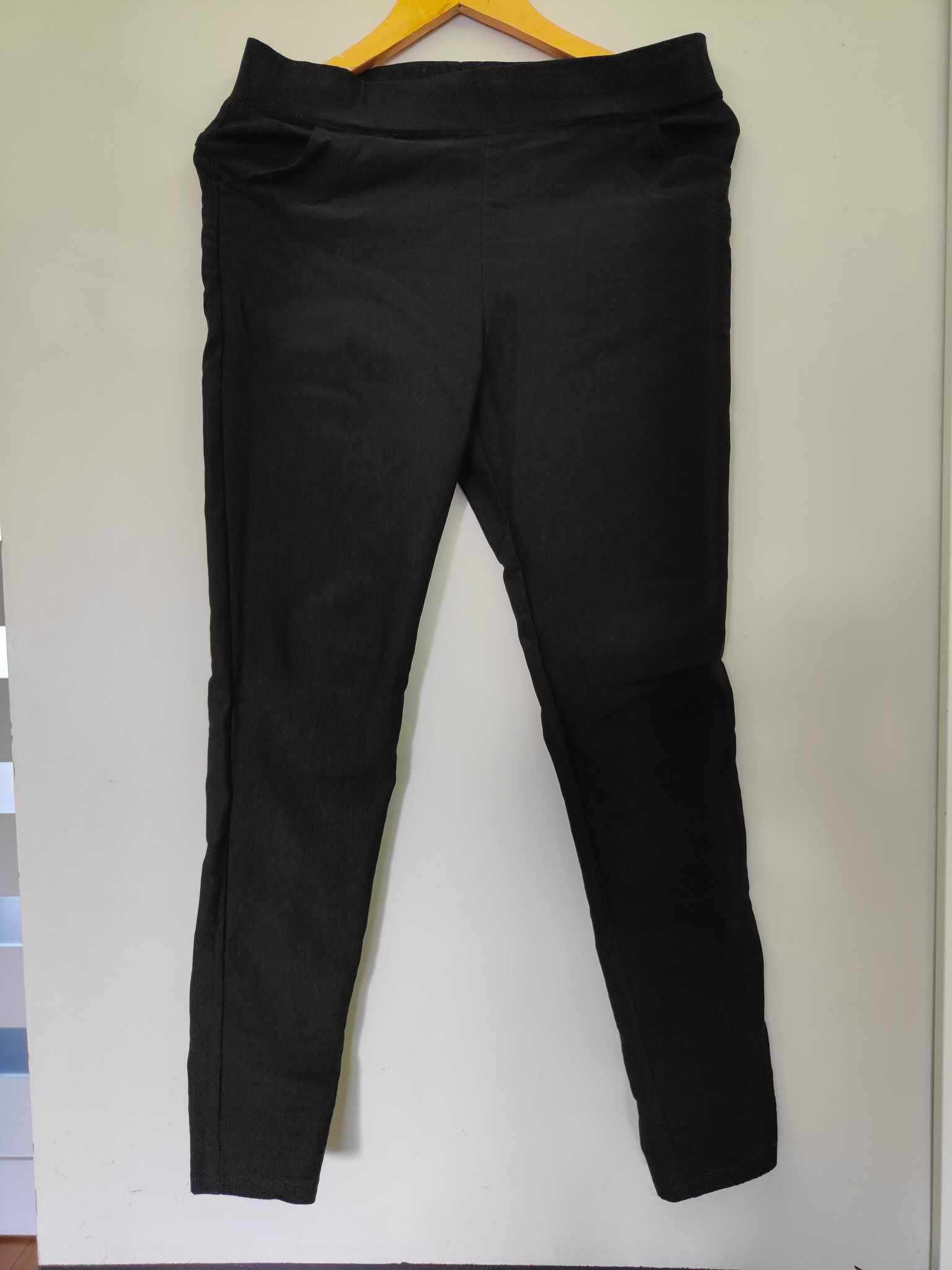 czarne spodnie damskie  rurki elastyczne rozmiar 40