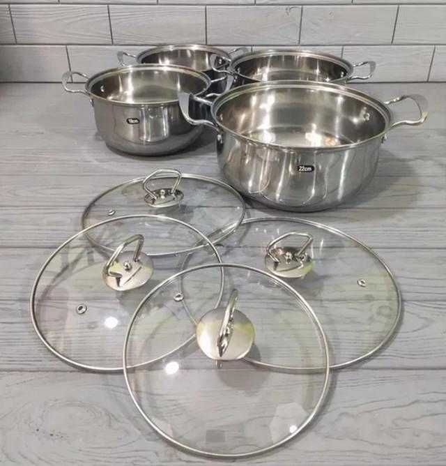 Нарор кастрюль 4 шт, кастрюли с крышками, каструля и кришки, каструлі