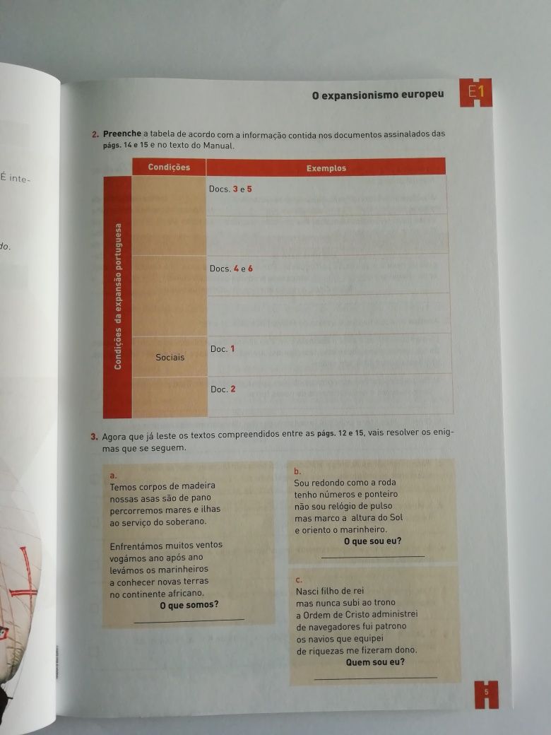 Caderno de atividades História 8.° e 9.° anos