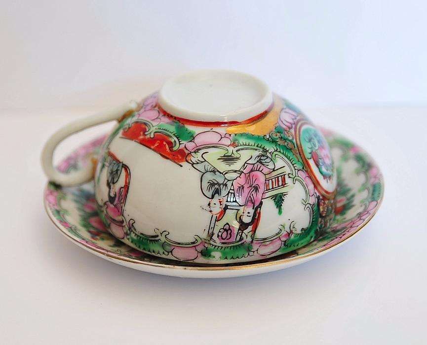 Chávena de chá porcelana chinesa - decoração Mandarim