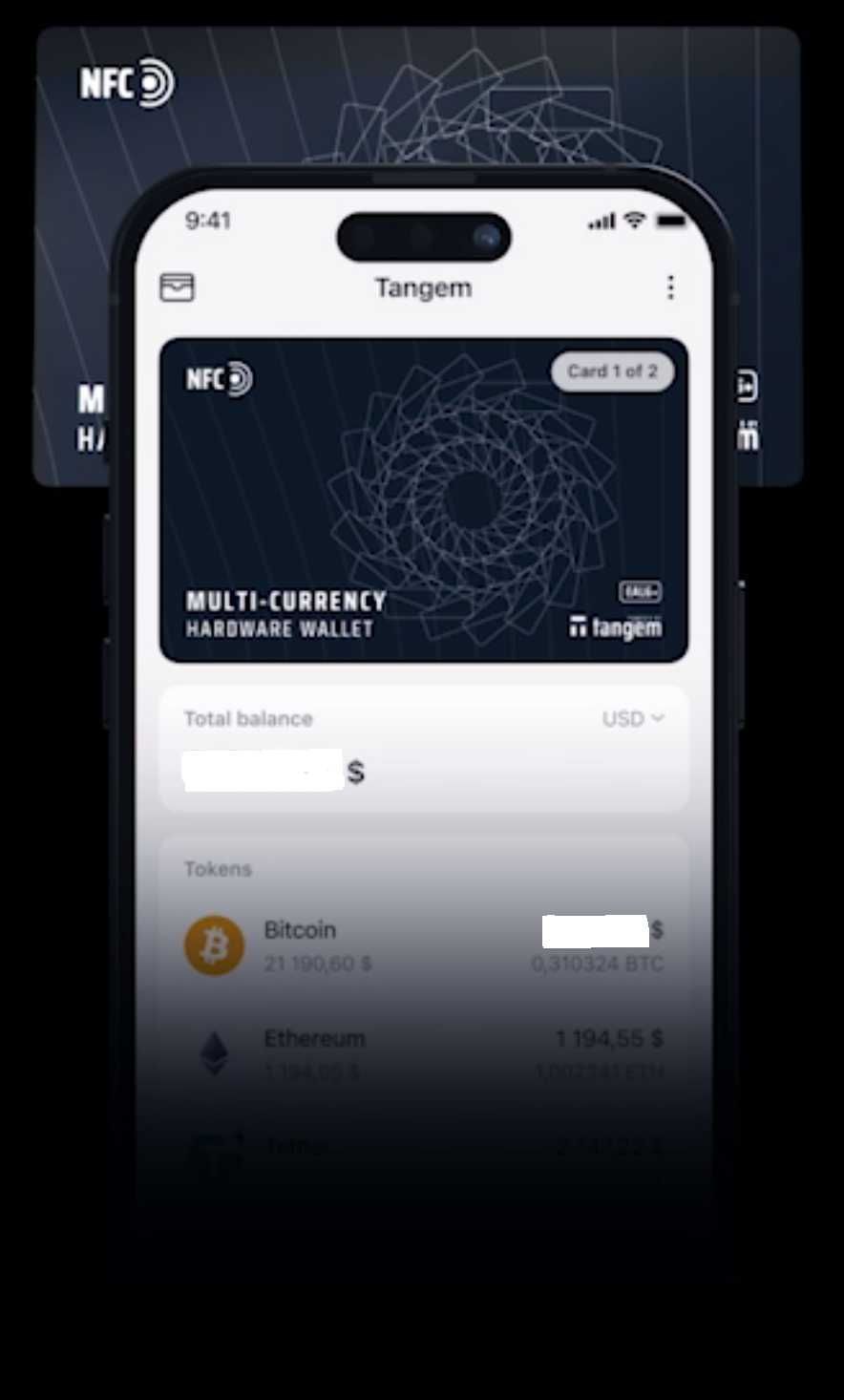 Криптогаманець Tangem Wallet Black 2 карти. Новий