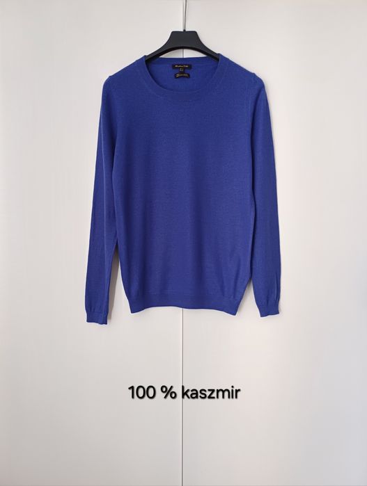 Massimo Dutti kaszmirowy sweter 100% kaszmir niebieski fioletowy