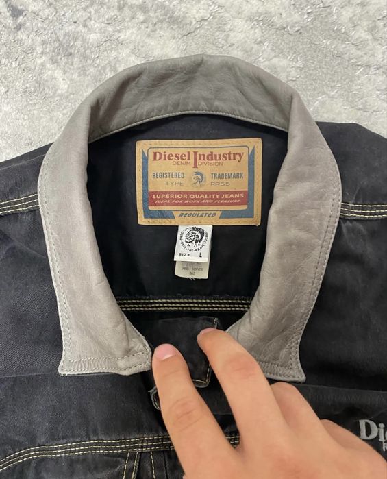 Вінтажна Джинсовка Diesel Diesel leather/denim jacket