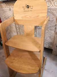 Drewniane krzesełko do karmienia regulowane