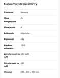 Pralka Samsung WF9602SQR klasa A+ nowa