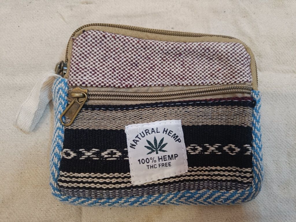Saszetka konopna portfel hemp free made in Nepal